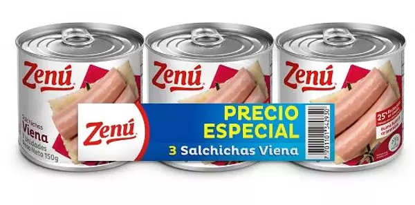 Salchicha Viena Especial Zenu 3x150g Precio Especial