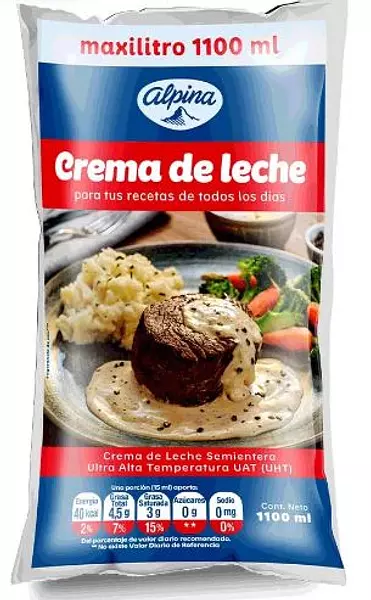 Crema Leche Alpina Semi Ent X1100ml