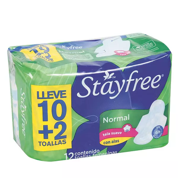 Toallas Higienicas Stayfree con Alas X10 Mas 2u