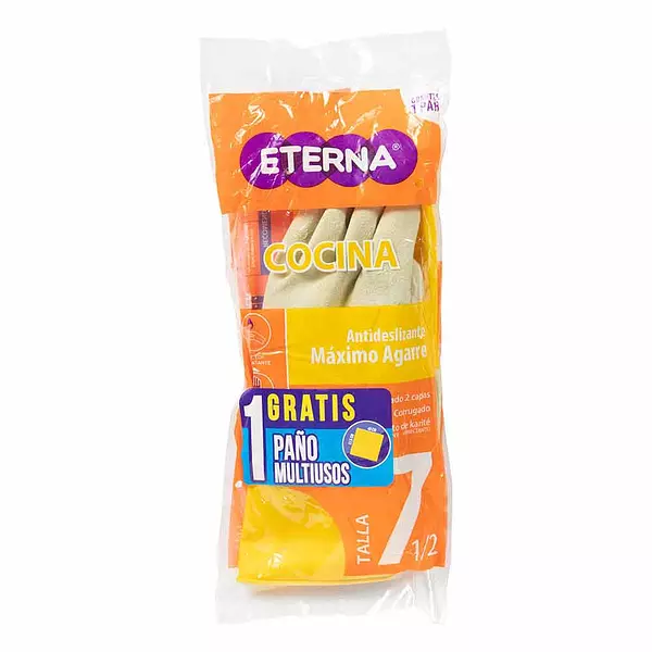 Guante Eterna Antibacterial Talla 7.5 Mas Pano Multiusos
