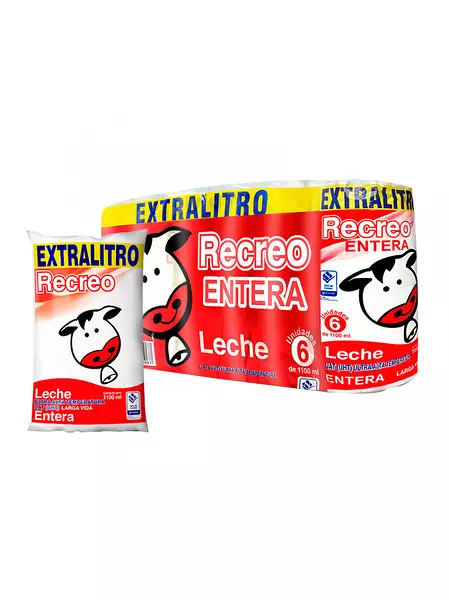 Leche El Recreo Entera 6x1100ml